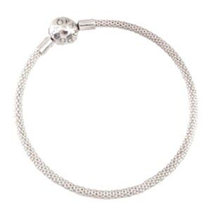 Pandora Silver Mesh Charm Bangle Size Small 6.7in NWOT